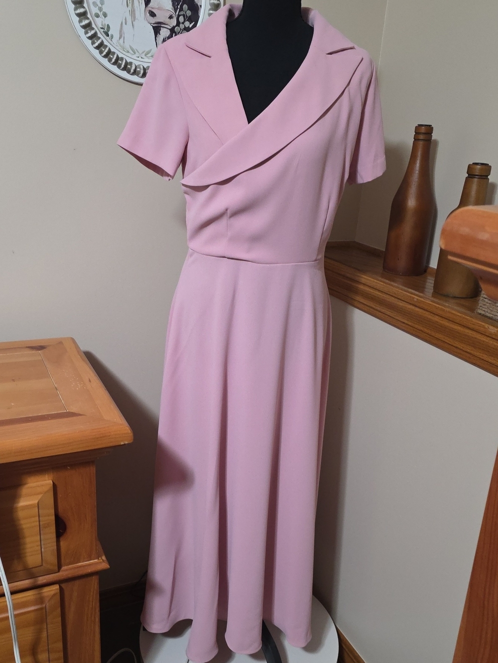 Alexia Admor Soft Pink Maxi Dress with Draped Collar